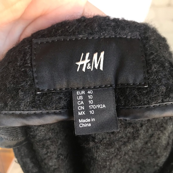 ️ H&M Black Wool Blend Jacket Sz 10 - Picture 6 of 7